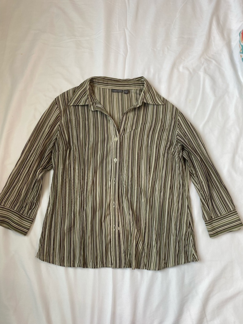 Apt. 9 Striped Button-Up Shirt - Olive/Black